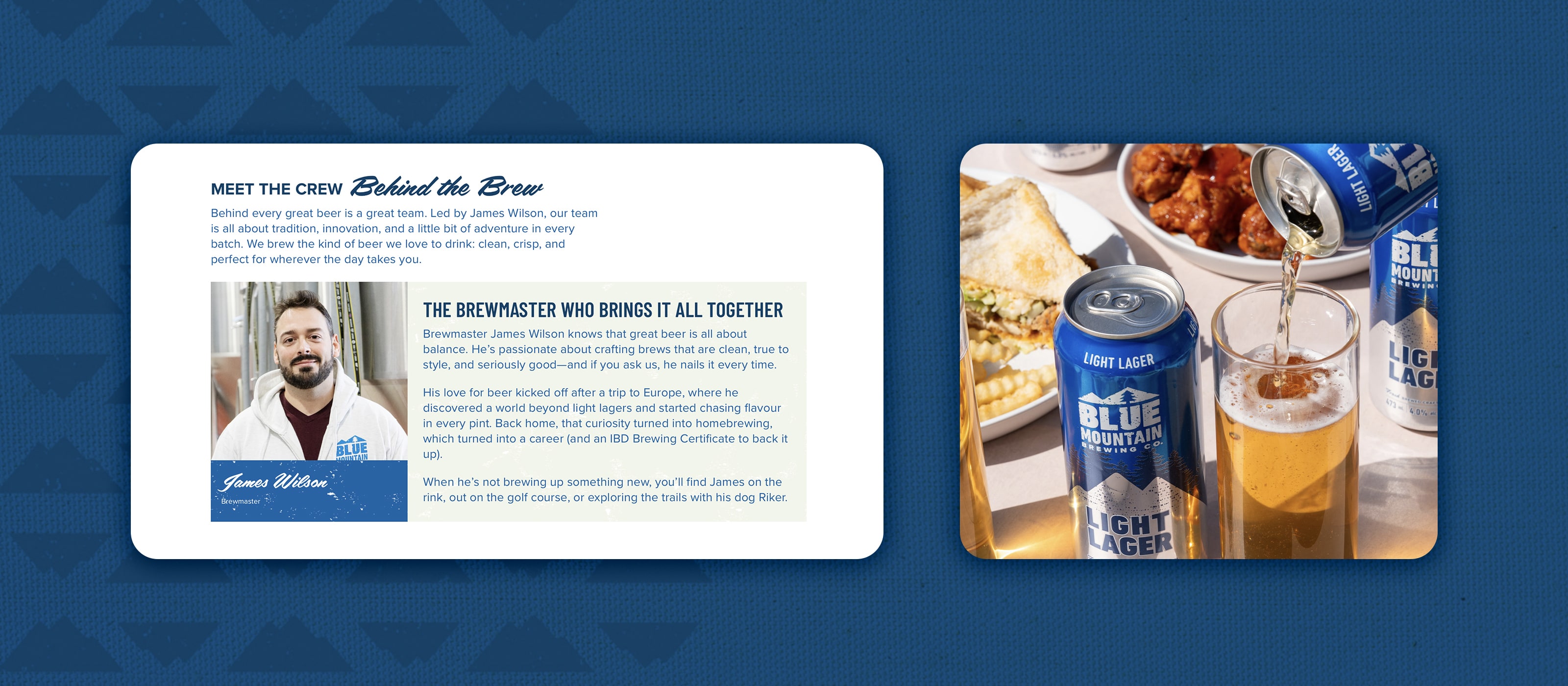 A collage of images from the Blue Mountain Brewing Co. website.