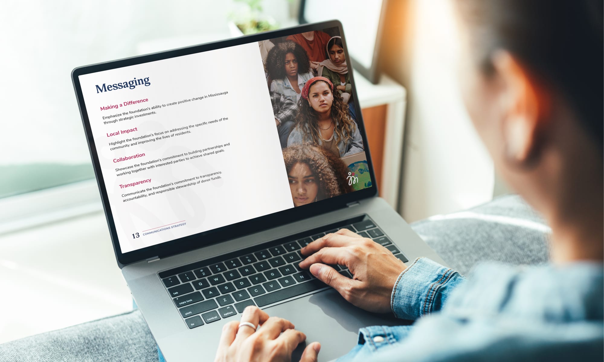 Someone is on the Mississauga Foundation website on a laptop.