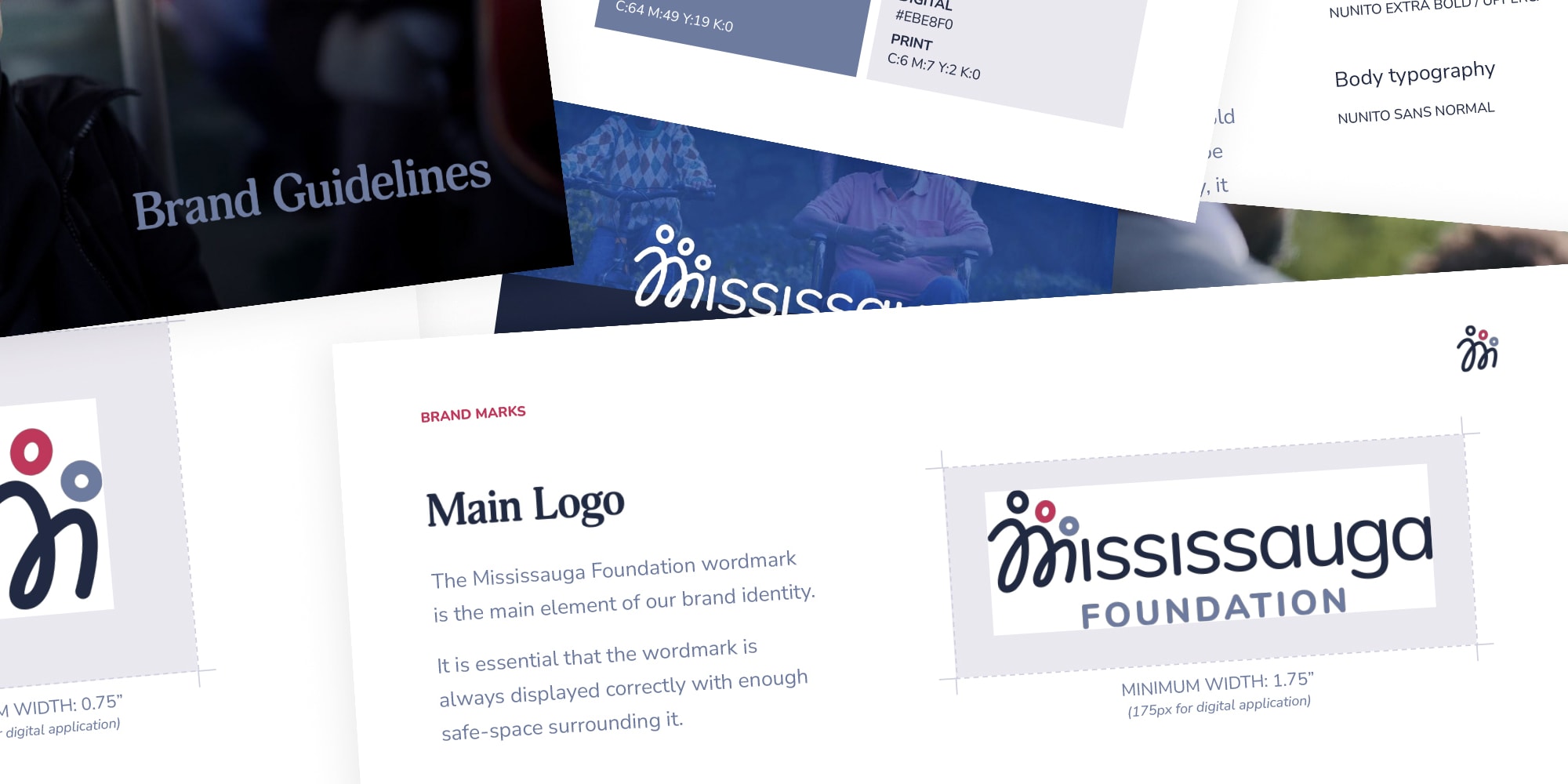 A compilation of branding material for the Mississauga foundation.