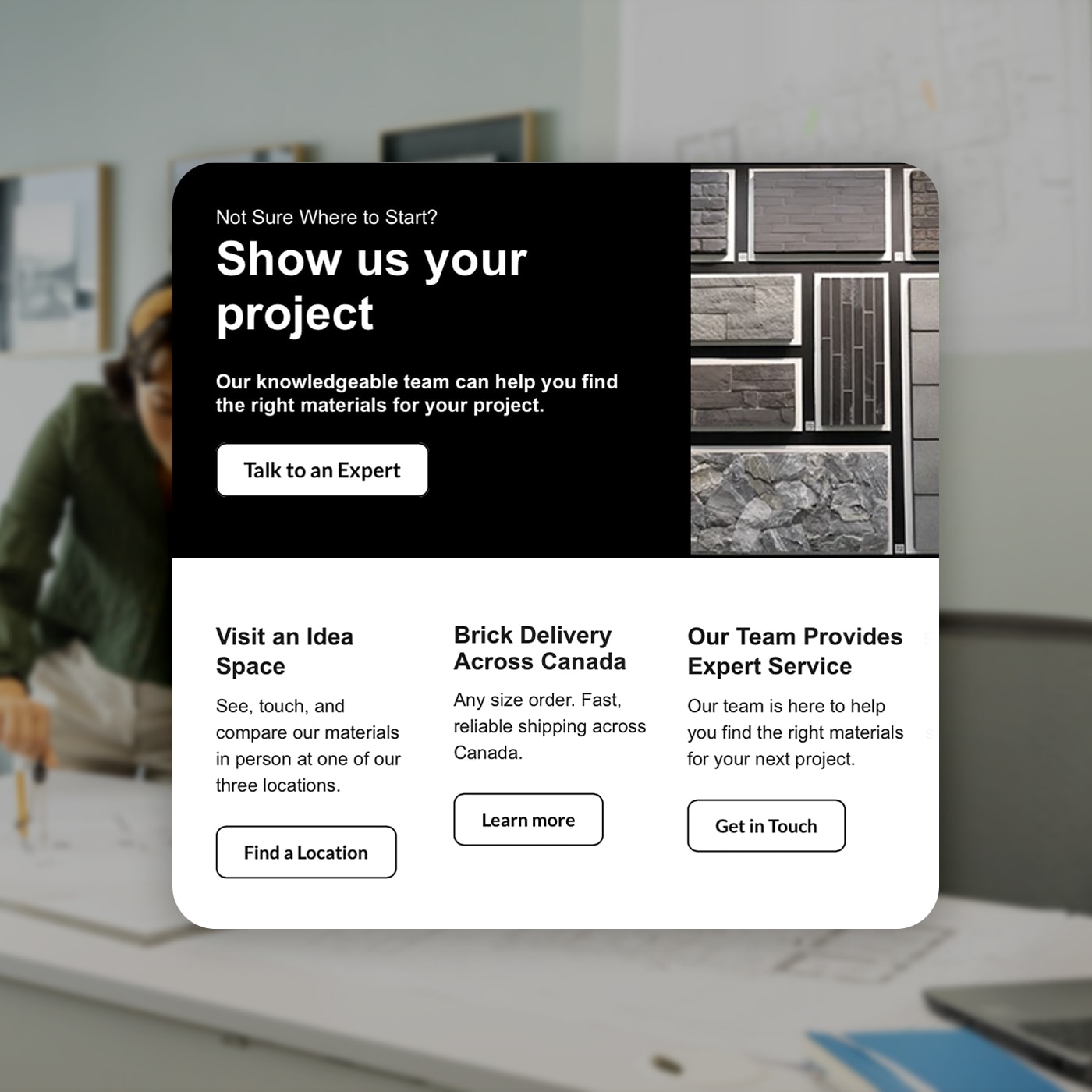 An example of a section of an email template made in HubSpot for kreitmaker.