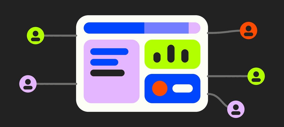 Graphic depicting a web page.